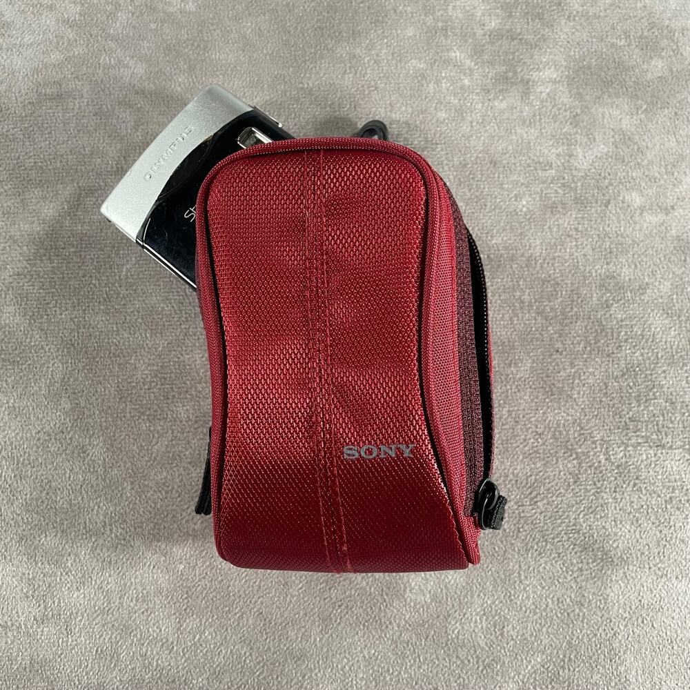 Vintage Digicam Sony LCS-CSW Red Compact Camera Case Bag Pouch